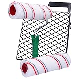 ToolSpace Duocolor Malerrollen Set mit Abstreifgitter - 2 x Farbroller mit Polyacrylfasern und 23 cm Griff - 25 cm Gitter - 4 Elemente Malerset mit Pinselroller