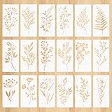 18 Stück Airbrush Schablonen zum Malen, 15 * 7.5cm Blumen Schablonen Blätter, Schablone Stencil, Schablonen Textilgestaltung, Schablonen Malen für Scrapbooking Möbel Deko
