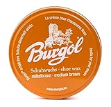 Burgol Schuhwachs - Lederpflege Schuhcreme shoe wax 100 ml Blechdose: Farbe: Schuhwachs Mittelbraun