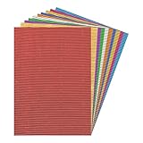 Rebower Wellpappe-Blätter, Wellpappe-Einlagen [für Bastel- und DIY-Projekte] – 30 x 21,6 cm, gemischte Farben, Pailletten, 10 Stück