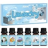 SALUBRITO Wäscherei Ätherische Öle Set, Natürliche Duftöle für Diffuser - Frische Bettwäsche, Ozeannebel, Frische Baumwolle, Saubere Wäsche, Lavendelfeld, Aromatherapie Duftöl GeschenkSet