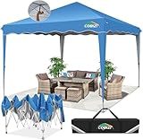 TOOLUCK 3x3m Pavillon | Pop-Up Faltpavillon wasserdicht höhenverstellbar | UV-Schutz 50+ | Partyzelt mit Tasche für Party, Hochzeit,Blau