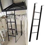 Bettleiter, Leiter/Etagenbettleiter, Schwarze Wohnmobilleitern für Zuhause, Leiter für Dachboden (130 cm/50 Zoll)