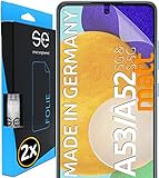 2x se® 3D SCHUTZFOLIE Entspiegelt für Samsung Galaxy A52 / A53,Anti-Staub, 100% Fingerabdruck & FaceID kompatibel, einfache blasenfreie Installation, Ultra-Klar, Stoß-Kratzfest, aus Deutschland