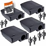 4 x robuste Rattenköderboxen für Rattengift extra stark und Mäusegift, Köderbox Ratten für Rattenköder - Mäuseköder, Rattenköderstation für Portionsköder, um Mäuse und Ratten zu vertreiben
