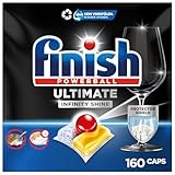 Finish Ultimate Infinity Shine Citrus Spülmaschinentabs – Geschirrspültabs für Tiefenreinigung, Fettlösekraft und Glanz mit Schutzschild – 2x80 Finish Caps