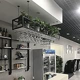 Weinglasregal unter dem Regal – Deckenmetall mit 1 m Langer Eisenkette, höhenverstellbares hängendes Weinregal, für Bar-Restaurant-Café-Unterhaltung (Mehrfarbig, 80 cm)