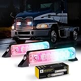 Unicorn Lighting Notfallleuchten für Fahrzeuge - WA01 (Blau/Rot) 6 LED Stroboskoplichter für LKW und Auto, IP68 Wasserdicht, Einfache Installation, 360-Grad-Rotationshalterung (2 Stück)
