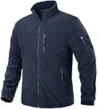 TACVASEN Herren Fleecejacke Military Fleece Army Jacket Warm Jacke Winter für Outdoor (M, Schwarzblau)