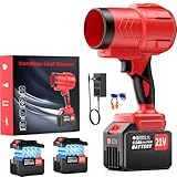 Akku Laubbläser mit 21V 2×4.5Ah Akkus und Ladegerät, 1.500.000 U/min Bürstenloser Motor,Elektrischer Laubbläser 320km/h, Leichter Gartenbläser für die Terrassenpflege, Garage und Schnee