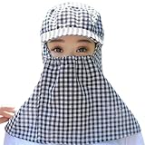 CHJING Sonnenhut Fischerei Wanderwanderung Sommer Im Freien Gesicht Und Nacken Frauen Hüte Schutzschutz Sonnenhut Ohrlappung-Schwarz-Weiss