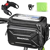 GXCROR Fahrradtasche,6L,Lenkertasche Fahrrad,Fahrradtasche Lenker,Wasserdicht,Mit Lenkeradapter,Fahrradtaschen,Fahrrad Tasche Fahrradkorb Vorne Ebike