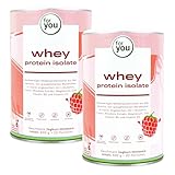 whey protein isolate Joghurt-Himbeere 2x600 g Doppelpack - Molkenproteinisolat aus Weidemilch - Eiweißanteil von 84% zum Muskelaufbau & mit allen essentiellen Aminosäuren - Laktosefrei glutenfrei