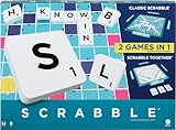 Mattel Games Scrabble Zwei in Eins, Version: Englisch, HWD43
