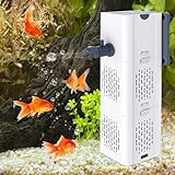 HENGBIRD Leise Aquarium Innenfilter 4in1 Aquarienfilter, Filter Aquarium Aquarium Pumpe mit Filter Aquarienfilter für Aquarien Filter Wasserpumpe Sauerstoff Belüftung Wave Maker für 20L-60L Aquarium