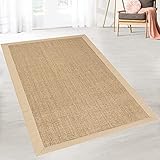 casa pura Sisal Teppich Läufer braun auch ideal für Katzen Rutschfester Teppich waschbar per Hand für Flur, Balkon, Wohnzimmer, Schlafzimmer 80 x 150 cm