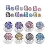 Glitzergelagellack - Schimmer Gel | 8 Farben Kunstpolitur Schimmer Nageldesign für Home Salon Maniküre Pediküre Frauen Mädchen | Langlebiger Glitzergelagellack mit Glanzglanz | -Nagelkunst