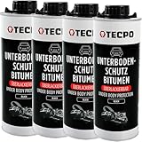 TECPO Unterbodenschutz Bitumen, 3 Liter überlackierbar schwarz dauerelastisch in Saugdose, Karosserieschutz Steinschlagschutz Rostschutzmittel Korrosionsschutz UBS mit Anti-Dröhn-Wirkung