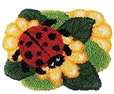 YOOTOM Knüpfteppich Zum Selber knüpfen, Knüpfsets Latch Hook Kit Selbst Knüpfen Set für Kinder und Erwachsene, Farbmuster vorbedruckt，52x36cm