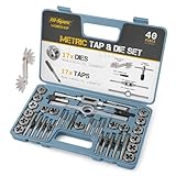 Hi-Spec 40-teiliges Gewindeschneid Set - Gewindebohrer und Schneideisen für DIY Heimwerker ein kompletter Gewindeschneidesatz M3 bis M12 für Innen und Außengewinde