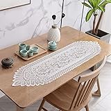 Tischläufer Home Tischwäsche Rechteckiger Spitzen-Tischläufer, weiße Baumwolle, Kommode for Esszimmer, Kaffee, Tee, Beistelltische, Deckchen, Abdeckung, Küchentischläufer, Hochzeitsfeier, Dekoration F