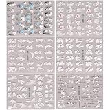 PHENOFICE 5D Geprägte Blumen Nagelaufkleber Selbstklebend 6 Blätter Nailart Dekor für Nägel Handys Mehr Nagelschmuck für Frauen und Mädchen