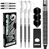 RED DRAGON Pegasus Tungsten Soft Dartpfeile - 20 Gramm: Weiße Schäfte, Weiße Flüge und Darttasche