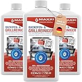 MAXXI CLEAN | Backofen- & Grillreiniger extra stark | 3x 750 ml Gel Paste | selbstarbeitender Reiniger und Fettlöser | für, Herdplatte & Grill | löst Verkrustungen ohne Aufheizen & Gerüche