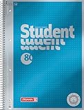 Brunnen 1067147 Notizblock/Collegeblock Dotted Premium Deckblatt , 1 Stück cyan-metallic
