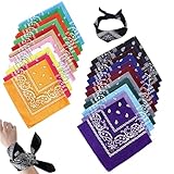 23 Stück Bandana Tuch für Herren Damen, Paisley Muster Halstuch, Bandana Polyester, Bandanas Set Geeignet für Stirnbänder, Nickituch, Haartuch, Quadratische bandana Größe 55 x 55 cm