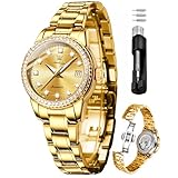 OLEVS Gold Diamant Frauen Uhr Automatische Mechanische Luxus Kleid Klassische Edelstahl Armband Damen Uhr