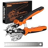 Lochzange für Leder, Gürtellochzange, Ledergürtel Puncher Drehlochzange mit Hebelübersetzung zum Lochen von Gürtel (orange V-Form)