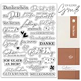 Silikon Stempel Sprüche Deutsch Klare Stempel Dankeschön Glückwunsch Stempelmotive Lieblingsmensch Clear Stamps zum Kartenbasteln DIY Scrapbooking Grußkarte Fotoalbum Geschenkanhänger