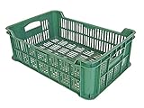 BURI 5x Lagerkiste Gemüsekiste 60x40x20cm - Obstkiste Kartoffelkiste Transportkiste stapelbar, robust - 5er Set Kunststoffkiste Kiste zur Lagerung in grün