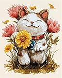 AYAOYANGGO Tier Knüpfteppich Cartoon-Katze Knüpfsets Für Teppiche Für Erwachsene Und Anfänger，Diy-Fußmatte，Teppich-Set，Wandteppich，Geschenk，Heimdekoration 23x16in