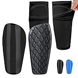 DOBESTS Schienbeinschoner Kinder Fußball, Schienbeinschoner Fussball mit Anti-Rutsch Ärmel für Kinder und Herren, Fußball Shin Guards mit Optimierter Einstecktasche für Jugend Erwachsene (Schwarz, M)