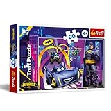 Trefl - Batwheels, Batman und Seine Fahrzeuge - Puzzle 60 Teile - Buntes Puzzle mit Märchenhelden, Kreative Unterhaltung, Spiel für Kinder ab 4 Jahren