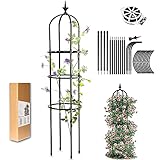 LIBRNTY Rankhilfe Obelisk,Rankobelisk,Kletterhilfe Pflanzenstützen Rankkäfige,Rustproof Plastic Coated Metal Plant Support,Top Kronen-Kunstdesign,Passend fürReben,Blume, Rosen,Turm Obelisk Spalier