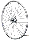 Vuelta Fahrradfelge 28 Zoll Vorderrad inkl. Nabendynamo DHC30003 VA - Made in Germany Vorderrad Felge Silber - für V-Brakes/Felgenbremse - 622x19C Hohlkammer-Felge 1600g, Fahrradfelgen Cut 19