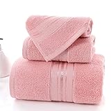 P9IDEDFH Einfarbiges Pailletten-gestreiftes Baumwoll-Set, Handtuch-Set, verdickt, großes Badetuch, Haushaltshandtuch (Farbe: F, Größe C