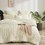 Boqingzhu Bettwäsche Beige 135x200cm Seersucker Sommer Atmungsaktiv Kühlende Wende Bettwäsche Set Bettbezug 135x200cm und Kissenbezug 80x80cm mit Reißverschluss