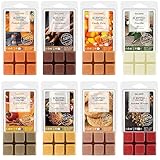 SALKING Herbst Duftwachs Wax Melts für Duftlampe, 100% Sojawachs Raumduft Duftkerze, Wax Melts für Kerzen Wärmer, Kürbisgewürz und Zimt Düfte Geschenk Set für Halloween, Weihnachten, 8 Düfte