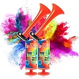 Dzanken Signalhorn Sporthupe 2 Stück Fanfare tragbare Sporthupe mit lautem Ton und Luftpumpe Air Horn für Fußballspiele und andere Sportveranstaltungen