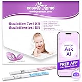 Easy@Home 20 Ovulationstest + 5 Schwangerschaftstest Frühtest: Empfindlich Fruchtbarkeitstest für Frauen 25 mIU/ml - Eisprung Teststreifen Kinderwunsch (20 LH + 5 HCG)