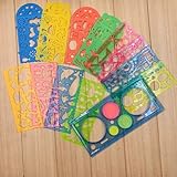 KOAHDE Geometrische Zeichnungen Kunststoff,Schablonen Kinder im Set,Kinder Zeichnen Schablone,Bunte Zeichenschablone für Kinder,Kreisschablone,Schablonen für Zeichnungen und Entwürfe,13PC