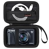 Canboc Tragetasche für Canon PowerShot SX740 SX730 SX720 SX620 G7X Digitalkamera, Point and Shoot Vlogging Kameratasche, Reißverschluss Mesh Tasche passt USB Kabel, Batterien, Schwarz
