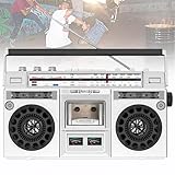 Tragbare Kassette Boombox Klassischer Retro CD-Player mit AM/FM Radio und Kassettenrekorder - Unterstützt SD/USB-Eingang für Familientreffen und Reisen