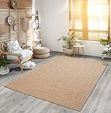 the carpet Kansas - robuster In- und Outdoor Teppich im natürlichen Jute-Look, wetterfest, geeignet für Terrasse und Garten, ca. 120 x 170 cm