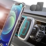 LISEN Handyhalterung Auto Magnet, [6 Starke Magnete] Magnethalter Handy [Upgraded CLAMP] [360°Drehbar] KFZ, Für iPhone Samsung Huawei-Silber