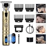 Haarschneidemaschine Profi, Trimmer Barttrimmer Herren, Barber Rasierer Herren Elektrisch Haarschneider, Bartschneider Trimmer, LED-Anzeige, Schnurloser Präzisions Konturen Haartrimmer